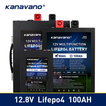 Prenosni 12V LiFePo4 baterija Litij-železo fosfat 12.8 V 40ah 50ah 100ah Baterije z BMS Odbor 500A Za Inverter Davčna Brezplačna,