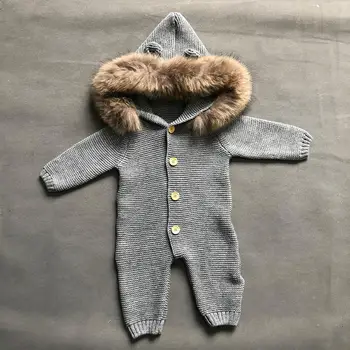 Baby krzno ovratnik pulover srčkan krzno skakalec za malčka otrok krzno jumpsuit