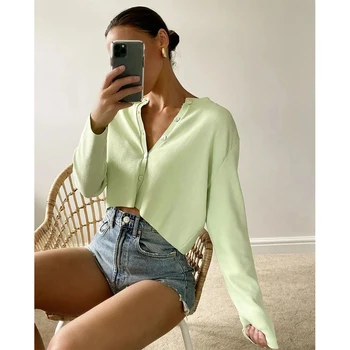 2020 poletje nove ženske 's trdno zeleno jopico pleteni pulover Priložnostne dveh kosov komplet modni ulične seksi ženski zgornji deli oblačil