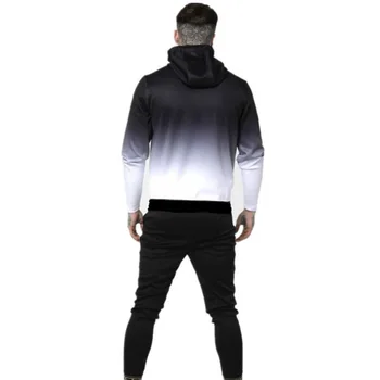 3D Gradient Zip Priložnostne Športna Moda za Moške Hoodie 2020 Črno in Belo Vino, Rdeče, Bele Gradient Street Nositi Hip Hop Hoodie