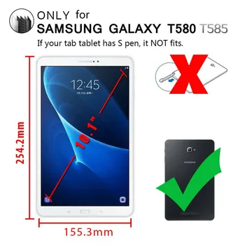 360 Vrtljivo Ohišje za Samsung Galaxy Tab 10.1 2016 T580 T585 Stojalo Pokrov PU Usnjena torbica za Samsung Tab A6 10.1 SM-T580N T585
