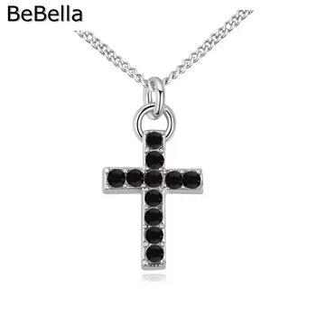 BeBella Priložnostne slog križ obliko ogrlico s Pristnimi češki kristal za ženske, darilo,5 barv