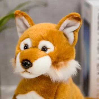 1pc 28 cm Japonski Spitz Fox Pes Plišastih Igrač Otroci Baby Otroke Spremljajo Simulacije Živali Lutka Lepo Božično Darilo za Rojstni dan