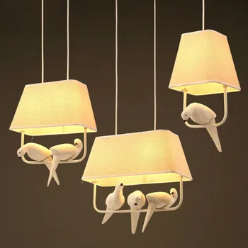 Ustvarjalne Krpo umetnost ptic LED obesek luči za otroke, soba, restavracija, kuhinja okraski visi svetilka hotle lučka WJ42510