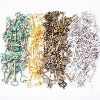 50 g vroče prodajo kovinskih mešani čar tipke serije antično bronasto zapestnico, ogrlico, ročno izdelan nakit, izdelava debelo DIY 8064