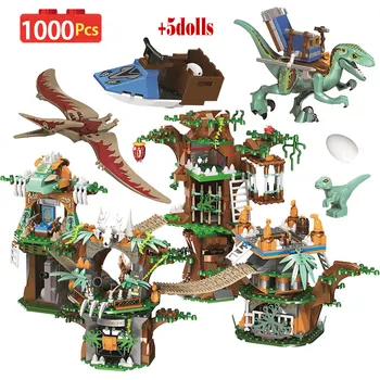 1000pcs Ustvarjalne Dinozaver Serije hišico DIY Model gradniki Jurassic Svetu Številke Opeke Igrače Za Otroke