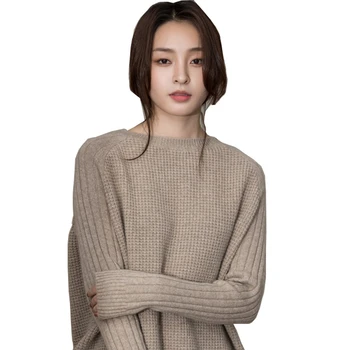 Priložnostne ohlapno okoli vratu kašmir pulover ženske pulover dolgo sleeved plesti toplo volno jopica jesenski in zimski pulover Prodaja