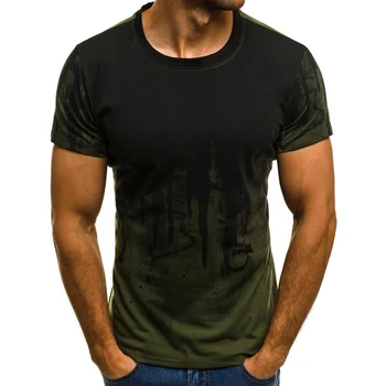Nove Moške Prikrivanje Natisnjeni moška T-shirt Hiphop Ulične Kratek Rokav Športna Fitnes Velikost S-4XL
