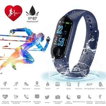 M3 Smartband Pedometer Fitnes tracker Pametna Zapestnica Krvnega Tlaka, Srčnega utripa Nepremočljiva Smart band PRO Manžeta