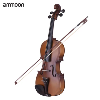 Ammoon Polno Velikost 4/4 Akustična Električna Violina Violina Masivnega Lesa Telo Ebony Fingerboard Kljukice Brado Ostali Tailpiece