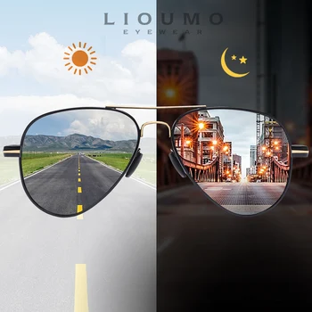 LIOUMO Pilotni Polarizirana sončna Očala Moških Photochromic Vožnje Očala Ženske Kameleon, Anti-Glare UV400 Objektiv lentes de sol hombre