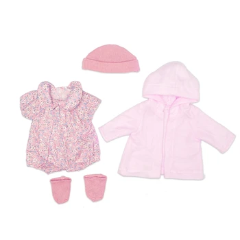 Jumpsuit+Plašč+Klobuk+Nogavice, Primerni Za novorojenčka otroka 43 cm Lutka Obleko Lutka Pribor Za 17inch Baby Doll