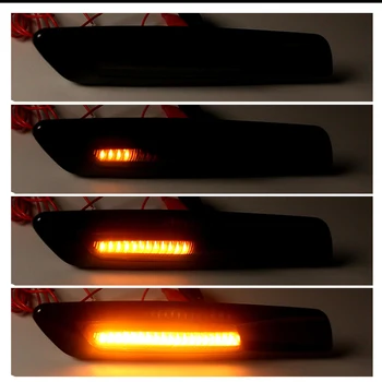 Gtinthebox Ogljikovih Vlaken Slog Oranžna/Bela Switchback Full LED Strani Oznako Light Kit Za BMW 1 3 5 Serija X1, w/BMW F10 Slog