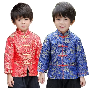 Otrok Kitajski Suknjič Novo Leto Baby Fantje Tang Oblačil Za Pomlad Počitnice Kostume Otroci Plašč Zmaj Obleke Outwear Jopico Vrhovi