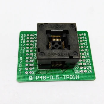 QFP48 TQFP48 LQFP48 Open top Programiranje vtičnico Igrišču 0,5 mm FPQ-48-0.5-06 Test Flash Socket Adapter Velikost 7*7mm