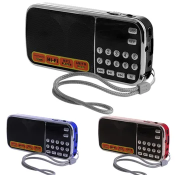 OOTDTY Mini LCD Sprejemnik Digitalni FM, AM Radio, Zvočnik, USB, Micro SD TF Kartica Mp3 Predvajalnik