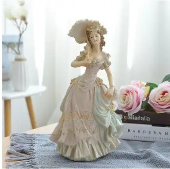 Evropa Viktorijanski Dekle Kip Moda Znak Lepote Figurice Smolo Obrti Poročno Darilo Ustvarjalno Dekoracijo Doma Ornament Umetnosti