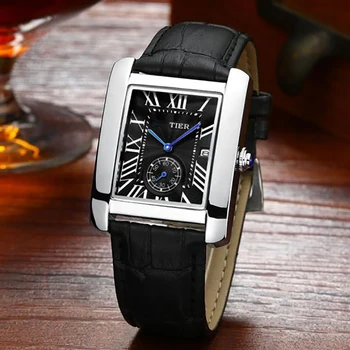 Blagovne znamke ura moška watch preprosto priložnostne usnjeni trak luksuzni razkošje, gospod modra iglo nepremočljiva quartz uro