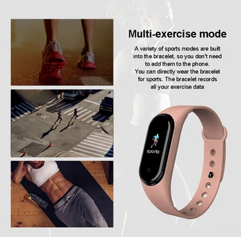 2020 Nove Bluetooth Šport Fitnes Tracker M5 Pametne Ure Srčnega utripa Klic Opomnik Moški Ženske Pametna Zapestnica watch