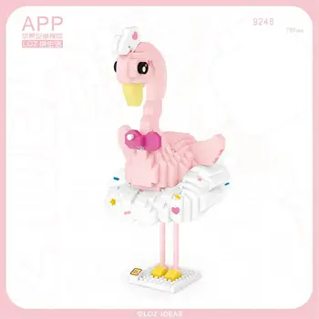 LOŠKI Bloki Cartoon Živali Flamingo Ptica Opeke Lev Medved Model za Dekleta Darila Lutka Otroci Igrače Otroci Božično darilo 9250