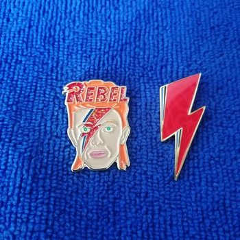 David Bowie in Strele Pin Emajl značko Broške Veliko 2