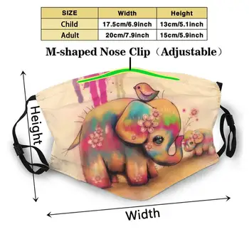 Vintage Tie Dye Sloni Oblikovanje Po Meri Za Odrasle, Otroci Proti Prahu Filter Diy Srčkan Print Stroj Masko Slon Masko