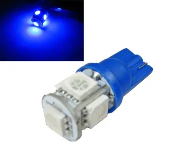 10Pcs Modra T10 W5W 5050 5SMD 168 194 192 DC 24V Led Žarnice registrske Tablice Za Avto Notranje Luči za Branje Svetlobe Trunk Žarnice