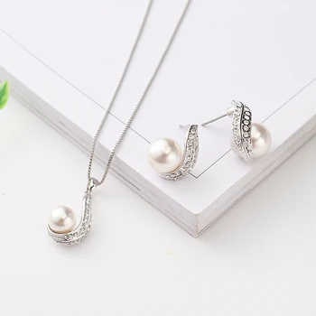 BeBella ustvari kristalno biserna ogrlica, uhani nakit set Kristali Swarovski modni nakit za ženske dekle darilo za rojstni dan