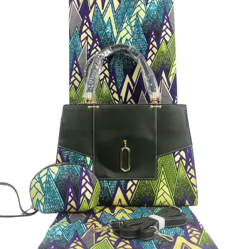 2018 Moda afriške vosek vreča visoke kakovosti žensko roko vrečko in 6 metrov afriški bombaž vosek tiskanje tkanine za stranke h180527