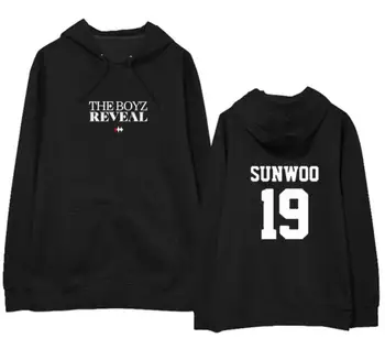 Boyz nov album razkrivajo isti državi ime tiskanje črno hoodies kpop unisex tanek pulover majica pomladi, jeseni