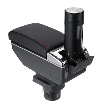 PU Usnje Armrest Škatla s 7 Vrata USB Držalo Pepelnik Za Mini Cooper za Coupe Osrednji prostor, Polje LED 2-plast Armrest Polje