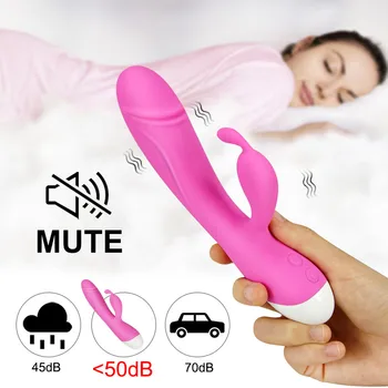 Ogrevanje G Spot Rabbit Vibrator, Vibrator Močan Orgazem Masturbacija Massager Vagine, Klitoris Stimulator za Odrasle Sex Igrače za Ženske
