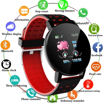 119plus Žensk Bluetooth Šport Pametno Gledati Moške Pametna Zapestnica Fitnes Tracker Stres Ure Srčnega utripa Smartwatch 2020