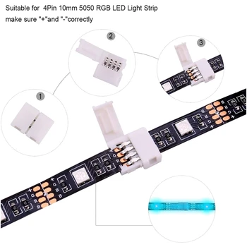 5050 4Pin RGB LED Trakovi Priključek Komplet,T Oblike, Priključki,LED Trakovi Skakalec,4 Pin Moški Moški Priključek