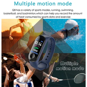 2020 Fitnes Pametna Zapestnica Watch Band M3 Trcker Šport Pedometer Srčni Utrip, Krvni Tlak Bluetooth Zdravje Wirstband Nepremočljiva