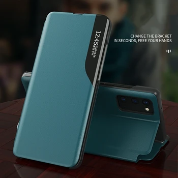 Za Samsung Galaxy Note 20 Ultra S20 S20 Ultra Magnetni Okno Telefon Primeru Ogledalo Smart View PU Usnja Flip Pokrov