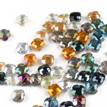 Novi modeli 13 barv 6/8/12mmfour deteljico obliko kristalne kroglice večino tesnilo steklene kroglice za nakit, izdelava dodatki