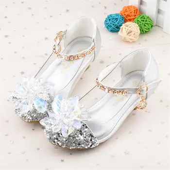 2021 spomladi in jeseni novo otrok je kristalno čevlji Princesa Pepelka čevlji dekleta čevlji 26-37