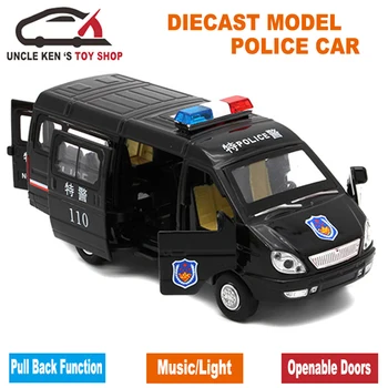1/32 Obsega Diecast ruske GAZ Gazel Policijo, Reševalce Model Avtomobila, tako za Dečke kot Za Otroke, Kot Igrače Z Glasbo/Luči/Potegnite Nazaj Funkcije