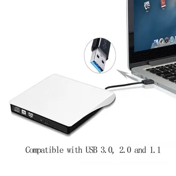Zunanji USB 3.0 za Visoke Hitrosti, DVD, CD Pisatelj Prenosni Optični Pogon za Mac/PC/Apple Laptop/OS/Windows