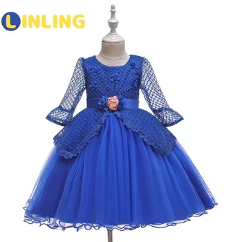 LINLING 2020 Dekleta Obleko Poročno zabavo Princesa Božič Dresse za Kostum Otroci Stranka Dekleta Gostiteljice Oblačila 4-9T Najstnikov P483