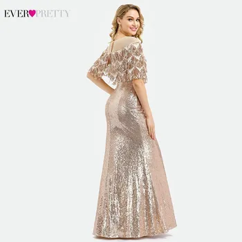 Vedno Precej Luksuznih Dubaj Rose Zlata Večerne Obleke morska deklica Tassel Sequined Obleke EP00991RG Elegantno Formalno Stranko Halje 2020