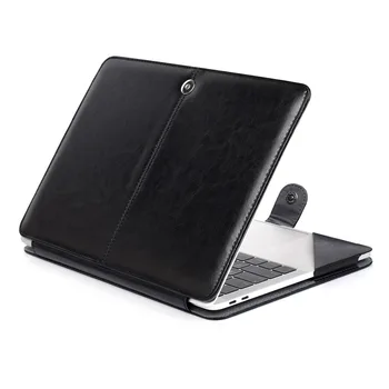 Mehko PU Usnje Vreča Laptop Flip Pokrov Prenosnika Primeru Za 11 12 13 15 16 inchs Macbook Air Pro Retina 13 15 Dotik Bar A2179 A2141