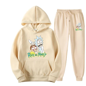 Vari moda hooded majica smešno smešno Morty Rick šport za moške čeveljčki hoodie jeseni blagovne znamke oblačil pulover s kapuco + hlače
