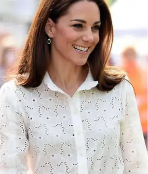 Princesa Kate beli dolg rokav cutwork vrh in ženske trdna hlače komplet