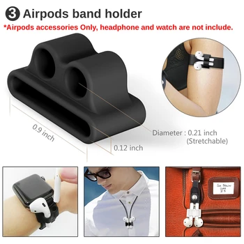 Misodiko Airpods Pribor Kompleti-silikonski zraka stroki primeru zajema+ airpod Pounch+ watch band imetnik+ Pas+ earpods uho bud kljuke