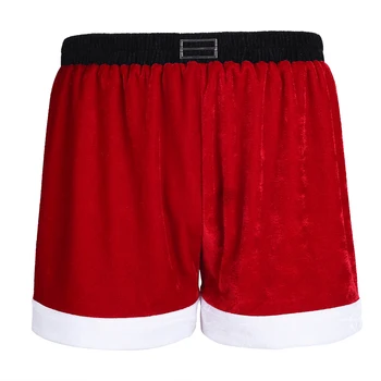 2020 Najnovejši Rdeči Mens Flanela Božič Božiček Kostum Počitnice Boxer Kratke Hlače Moški Fastive Hlače Novo Leto Nositi Hlače Hlače