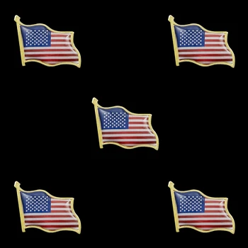 5PCS ZDA Zastavo River 3D-Slog Kodranje Značko Državi Zastave, River Pin Nakit Dekoracijo