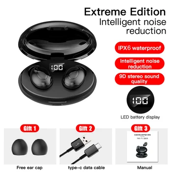Brezžične Slušalke Bluetooth V5.0 TWS Brezžične Bluetooth Slušalke LED Zaslon z 2200mh Polnjenje Box Slušalke Z Mikrofonom