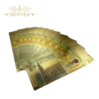 10pcs/veliko Barve Kuvajt Bankovec za 20 Dinarske Bankovce V 24K Gold Spominek Bankovcev Za Zbiranje